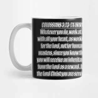 Colossians 3:23-24 New International Version Mug